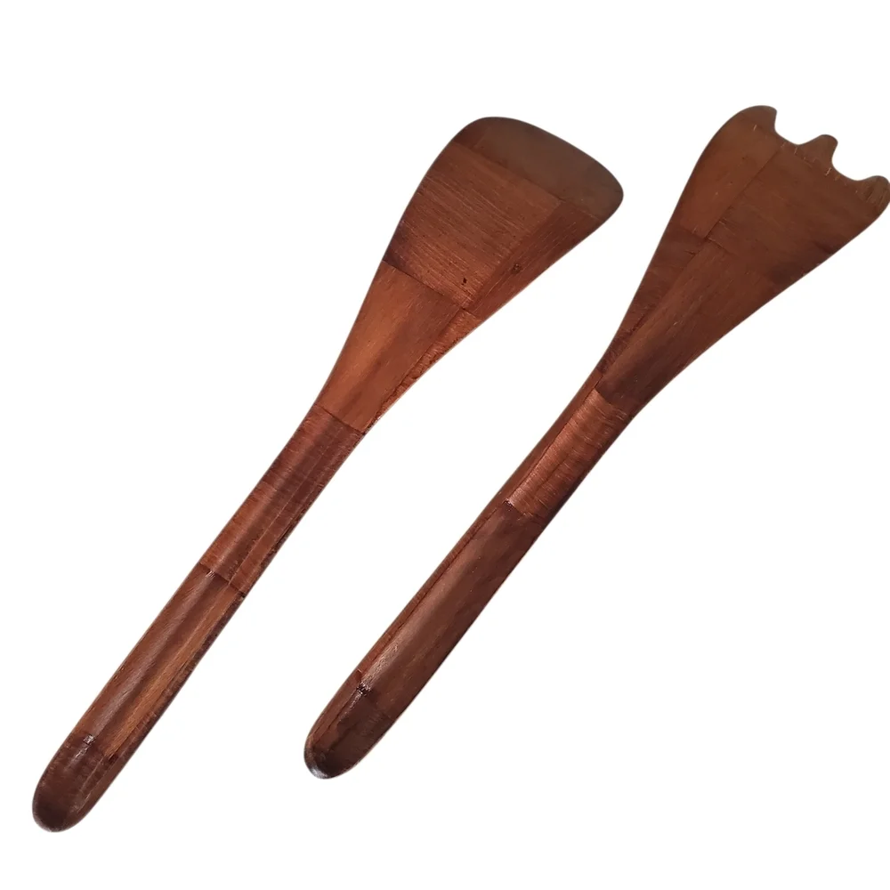 Alegacy Woven Wood Salad Fork & Spoon Server Set (10
